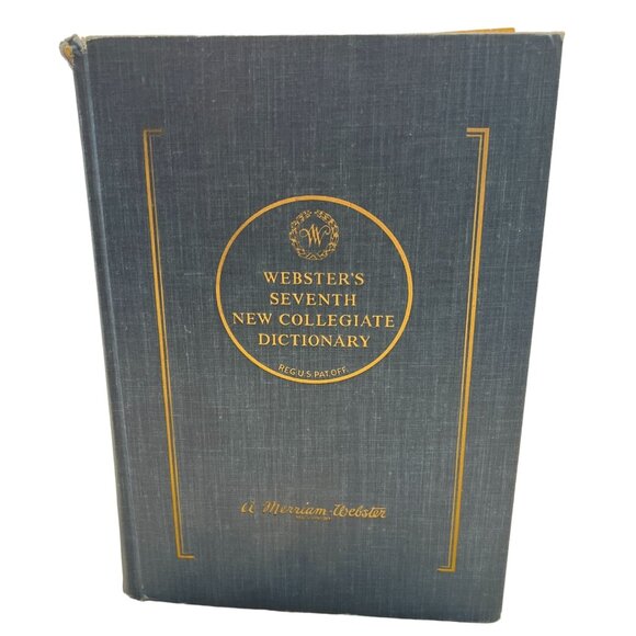 Vintage 1967 Websters Seventh New Collegiate Dictionary Hardcover Blue with Gold - Picture 7 of 16